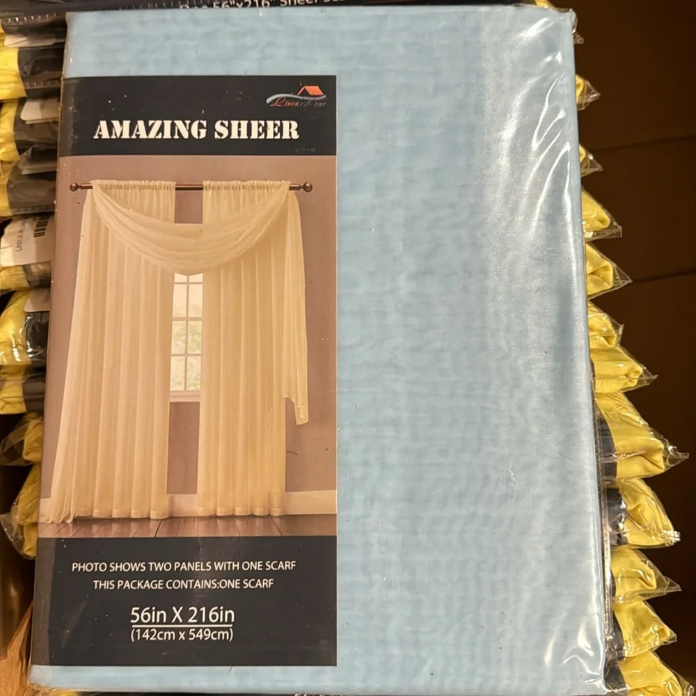 Amazing Sheer Baby blue Scarf window